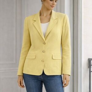 Escada Blazer Jacket Womens 42 US 10 Wool Silk Micro Houndstooth Quiet Luxury